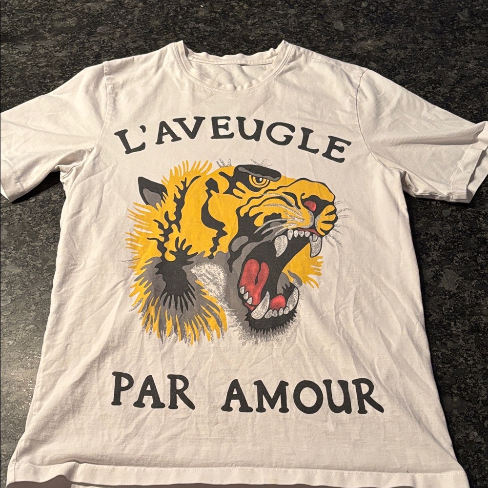 Louis Vuitton White Tee with Tiger Graphic